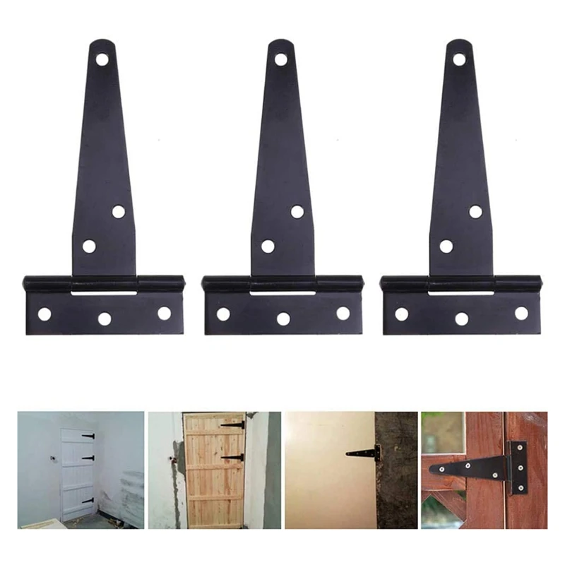 GTBL 4 PCS 6 Inch Heavy Duty Door Hinges T-Strap Tee Shed Hinge Gate Hinges for Wooden Gates door hinges