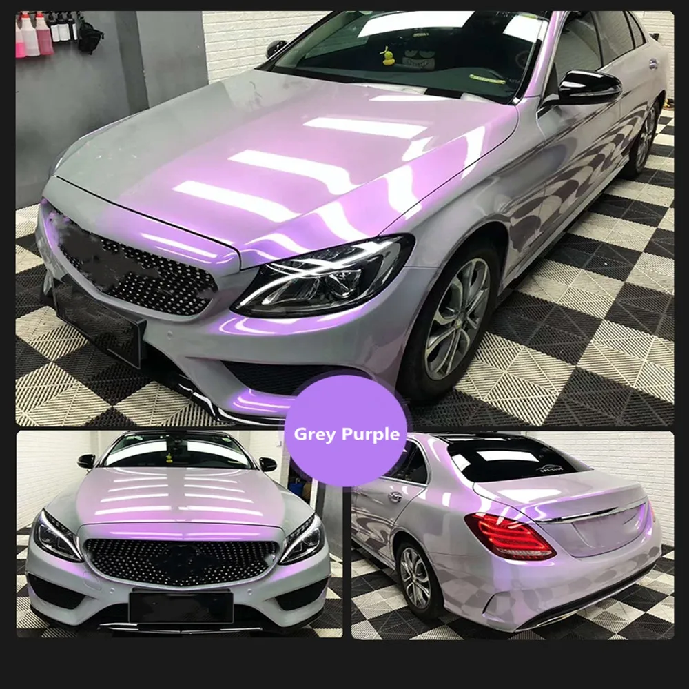 1 FT X 5FT Purple DIYAH Gloss Chrome Mirror Vinyl Car Wrap Sticker with Air Release Bubble Free Anti-Wrinkle 12 X 60 
