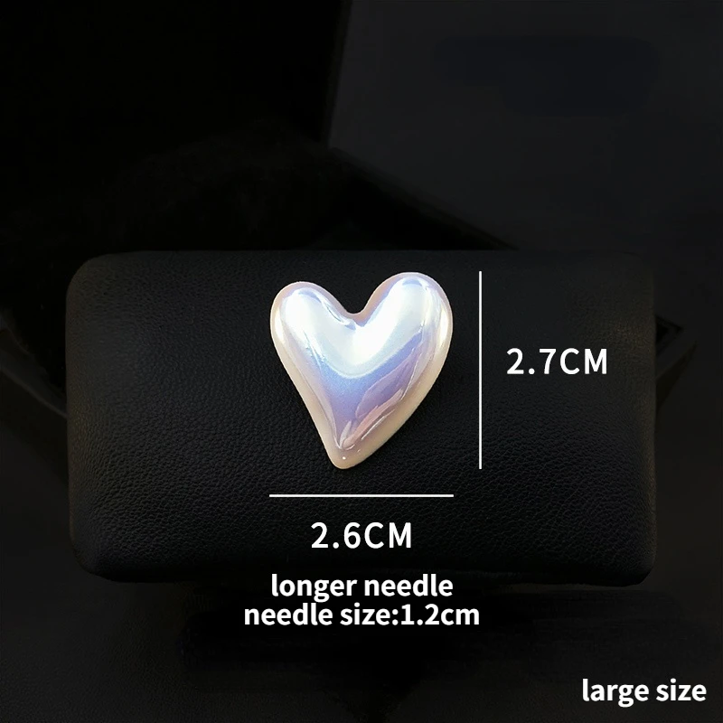 Colorful Love Coat Brooch Heart-Shaped for Women Suit Neckline Fixed Lengthened Safety Pin Collar Pin Accessories Jewelry Gifts