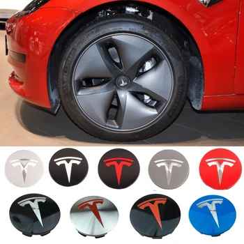 

56/58MM Car Wheel Caps for Tesla Coil Kit Model X 3 Screen Android Center Cap for Rims Hubcap Auto Logo Rim Cover Accessories