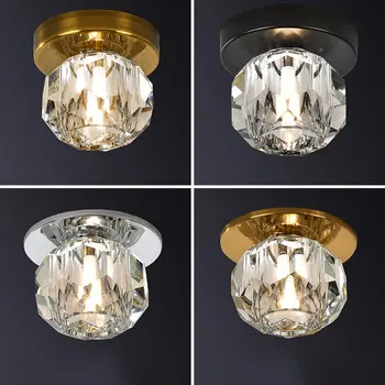 

Creative LED Crystal Ceiling Lights Fixtures Aisle Corridor Porch Kitchen Light Modern Simple Luxury Crystal Lamps Ceiling Lamps