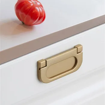 KKFING Simple Style Sand Gold Kitchen Cabinet Door Handles Matte Gold Aluminum Alloy Drawer Pulls Furniture Handle Hardware