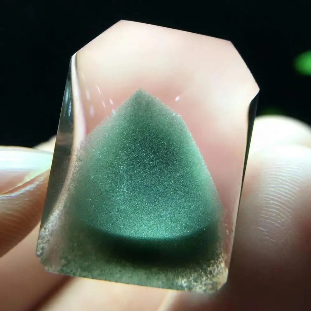 

Certificate Natural Green Phantom Quartz Clear Rectangle Pendant 24.1*18*12.6mm Women Man Rare Moutain Effect AAAAAA