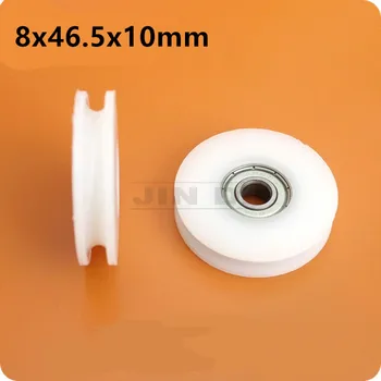 

5pcs 8x46.5x10mm U type delrin pulley wheel for sliding Door drawer Runner bearing wheel Sliding Shower Door Roller Pulley