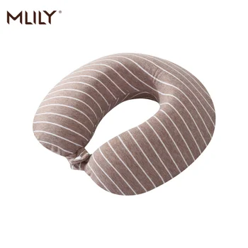 

Mlily Memory Foam U Shape Travel Pillow Stripe Neck Orthopedic Cervical Neck Pillow Office Airplane Driving Nap Support