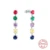 925 Sterling Silver Pendients Plata Colorful Zircon Irregular Hoop Earrings for Women Piercing Huggie Earring Jewelry 46