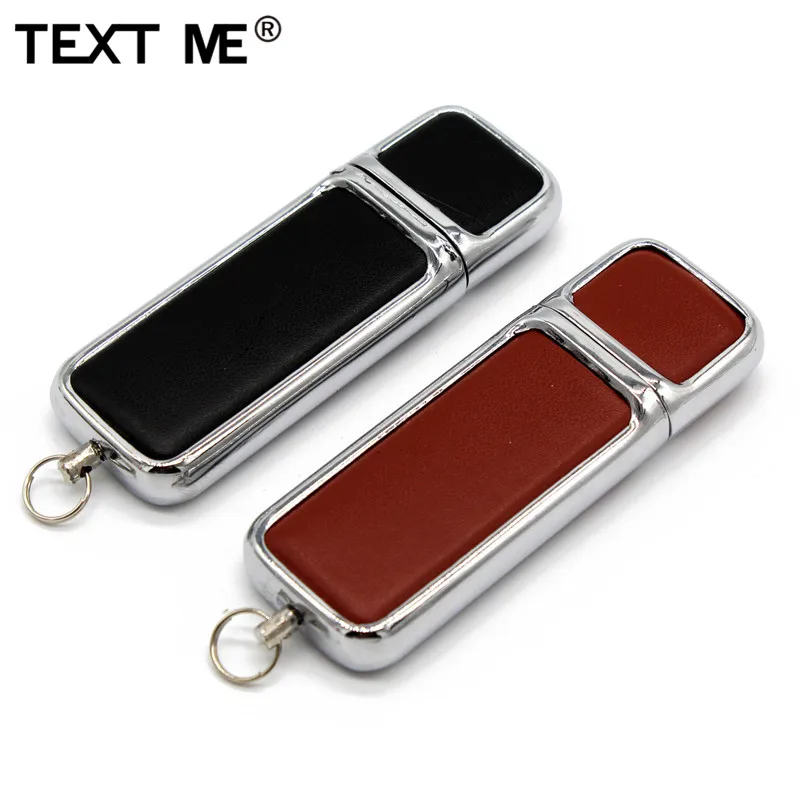 TEXT ME коричневый черный кожаный с брелоком модель usb флеш накопитель 2 0 4 ГБ 8 16 32 64