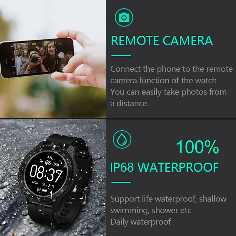 Orginal Smart Bracelet Wristband Full Touch Waterproof Smartband Remote Camera Blood Pressure Smart Watch Kids Fitness Tracker