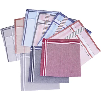 

12pcs Simple Mens Handkerchief Cotton Sweat-absorbent Classic Square Hankies Hand Towel (Mixed Color)