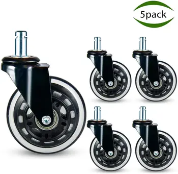 

Office Chair Caster Wheels 3 Inch Swivel Rubber Caster Wheels Replacement Soft Safe Rollers Furniture Hardware
