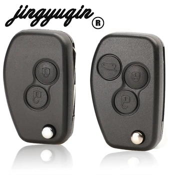 

jingyuqin VAC102 For Renault Megane Dacia Modus Espace Duster Clio 2 Button Flip Folding Remote Car Modified Key Fob Case