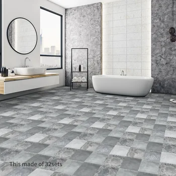 

Bedroom Home Map Floor Sticker PVC Thickening, Wear-Resistant Waterproof Self-Adhesive Floor Bathroom Wall Stickers Home Decor