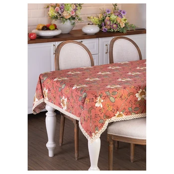 

Tablecloth Magnolia 160X220 cm, 100% Cotton, Brown, Lace