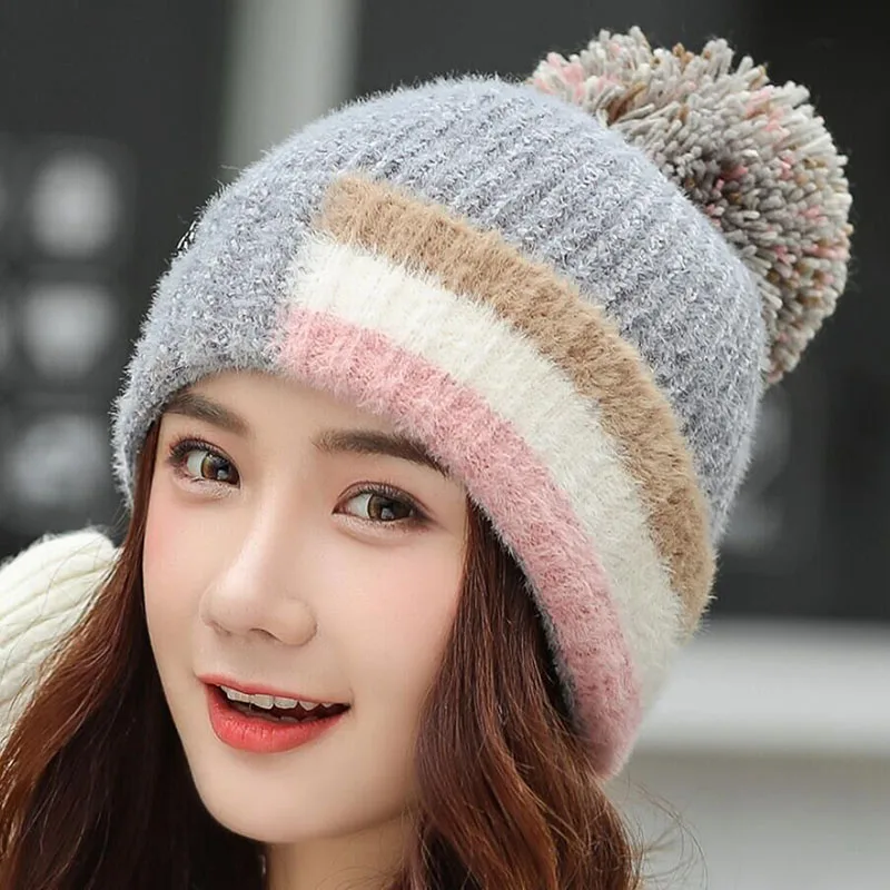 SUOGRY модная зимняя шапка Skullies Beanies зимняя теплая шапка с помпоном женская вязаная шапка s женская уличная теплая шапка для отдыха