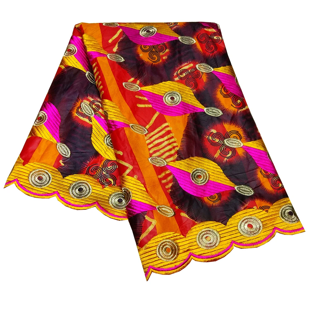 Новое поступление Африканский Базен Riche Getzner ткань с вышивкой африканские ткани для вечерние платья - Цвет: as picture