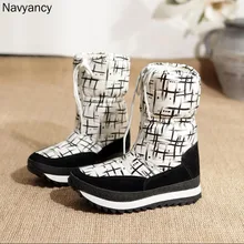Зимние сапоги; зимние сапоги; женская обувь; женские ботиночки; модные водонепроницаемые лыжные сапоги на платформе; коллекция года; зимние теплые сапоги из смешанной шерсти; B33