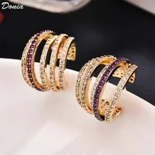 

Donia Jewelry Fashion Exaggerated Earrings Copper Micro Inlaid AAA Zircon Earrings Accessories Women's Banquet Jewelry