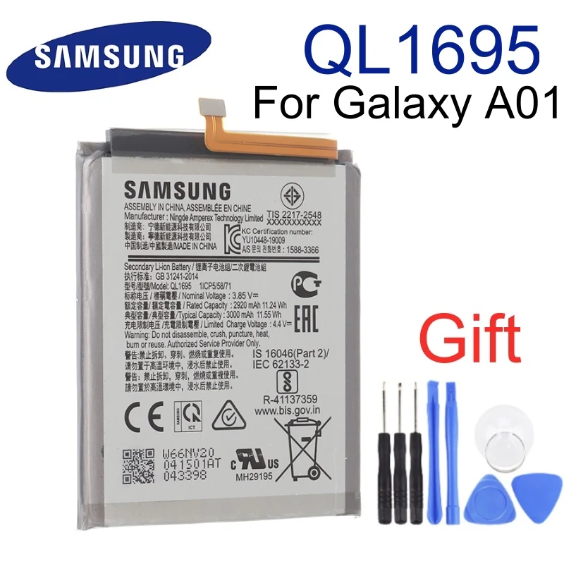 Оригинальный запасной аккумулятор для телефона SAMSUNG QL1695 Samsung Galaxy A01 3000mAh