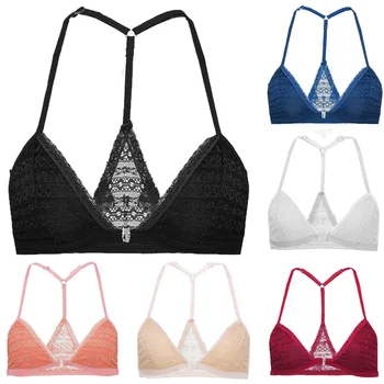 

Women Bra Sexy Lingerie Solid Lace V-Neck Breathable Bra Underwear bralette mujer brasieres para mujer soutien gorge femme #L