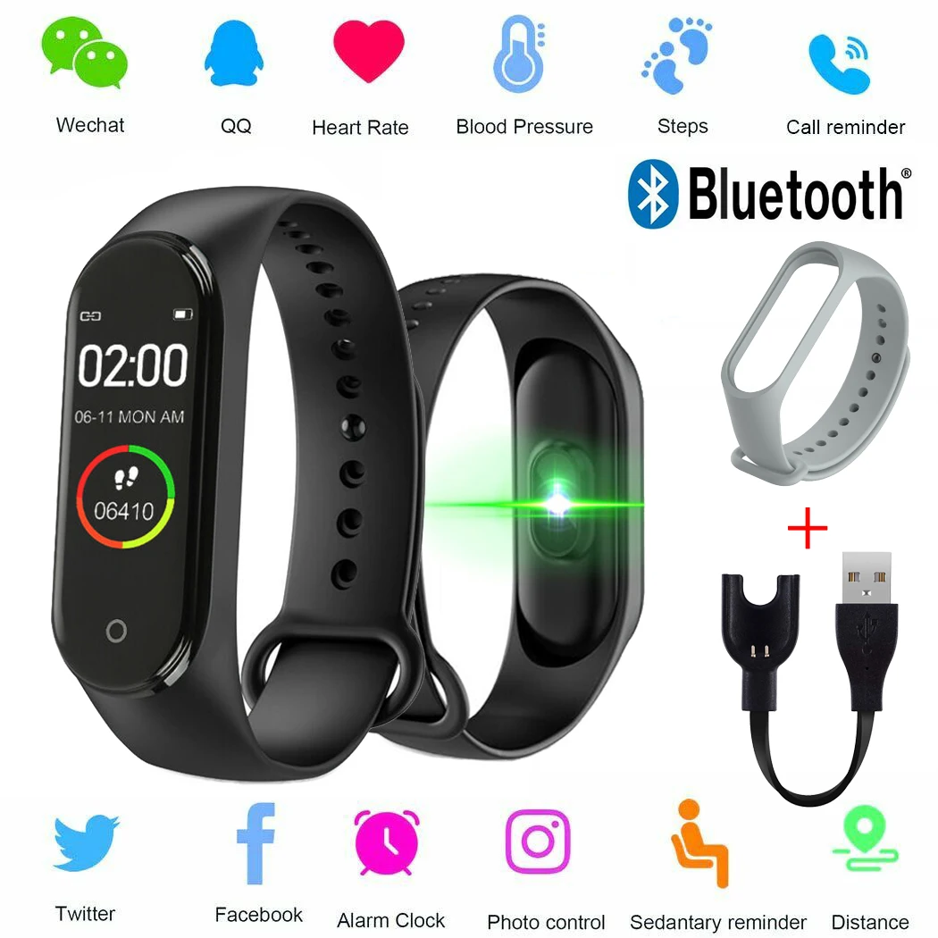 

The Mens' Watches Color Screen Smart Watch Portable Heart Rate Monitor Men And Women Monitoring Activity Tracker Health Bracelet
