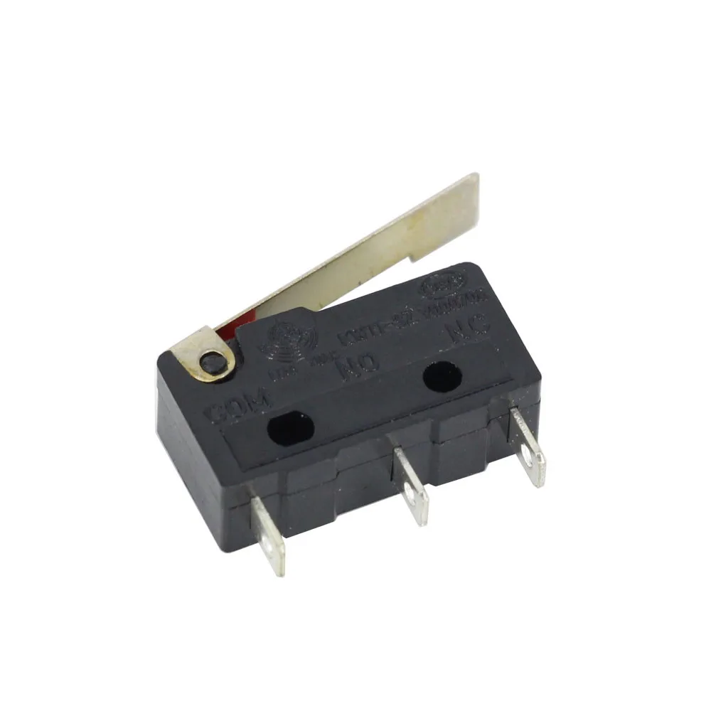 100 PCS/LOT 3 Pin Long handle Limit Switch 5A250VAC KW11-3Z Mini Micro Switch With Pulley Laser Machine Micro Limit Sensor