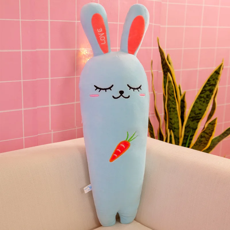 Blue 50-110cm Creative Fruit Carrot Plush Long Pillow Soft Stuffed Carrot Toy Lovely Seat Cushion Sleeping Doll Home Decor Kids Gift - Цвет: Blue