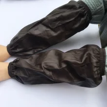 Купить 2 получить 2 водонепроницаемый маслостойкий кожаный манжет мужские и женские рукава очень большой безопасности труда длинный нарукавник кухня Pu Thic