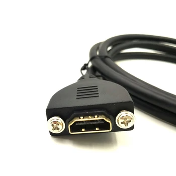 

Golden-Plated High Speed HDMI Panel Mount Type Cable With Screws Male to Female HDMI Extension Adapter Cable (MFM) 50cm
