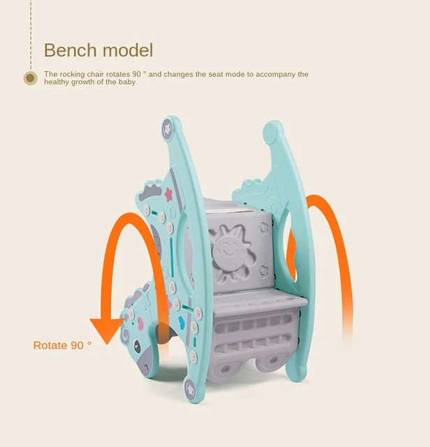 LazyChild Infant Rocking Horse For Kids 2 In 1 Baby Toy Children Stool Ride Horse Toy Multifunction Birthday Gift Dining Table 3