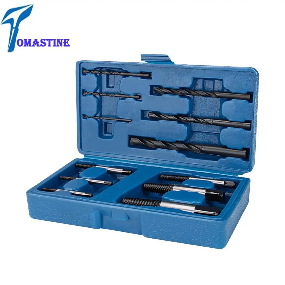 

6pcs Damaged Broken Screw Extractor Remover Bolt Stud Easy Remove Out Drill Removal Tool + 6pcs Twist Drill Spiral Drill Bit Set