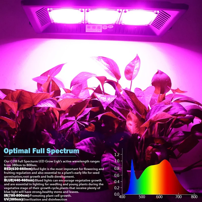 

LED Grow Light Full Spectrum 50W 100W 200W 300W LED Growing Lamp COB Growing Lights For Indoor Plants Seedling Cultivation