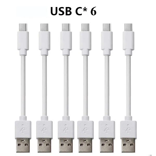 65 watt car charger White 6PCS Short Cable 25CM Micro USB Type C Wire Charging Cord For iphone Android 2A Fast Charge Mobile Phone Charger Station 65w charger usb c Chargers