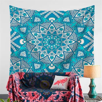 

Indian Mandala Polyester Tapestry Wall Hanging Carpet Throw Yoga Mat Sandy Beach Throw Rug Blanket Mattress Sleeping Mat