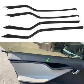 

Car Inner Door Trim Cover Interior Mouldings Trims 4 Pcs for Tesla Model S 2016-2019 ABS Car Accessories