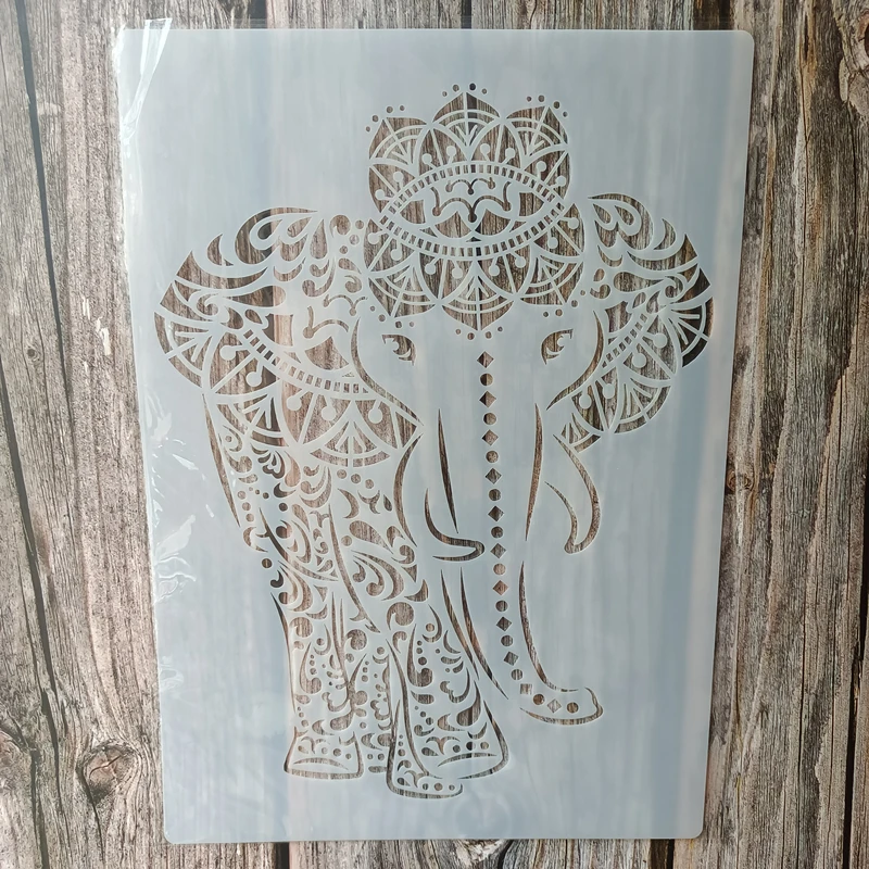

A4 Size DIY Craft Chain Elephant Stencil for Painting on Wood,Fabric,Walls Art Scrapbooking Stamping Album Embossing Paper Cards