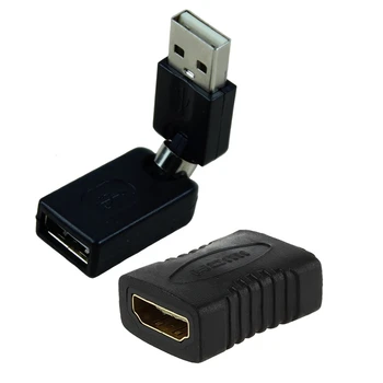 

HDMI F/F Female Gender Changer Adapter Coupler for Hdtv & USB 2.0 Male to USB Female 360 Degree Rotation Angle Adapter