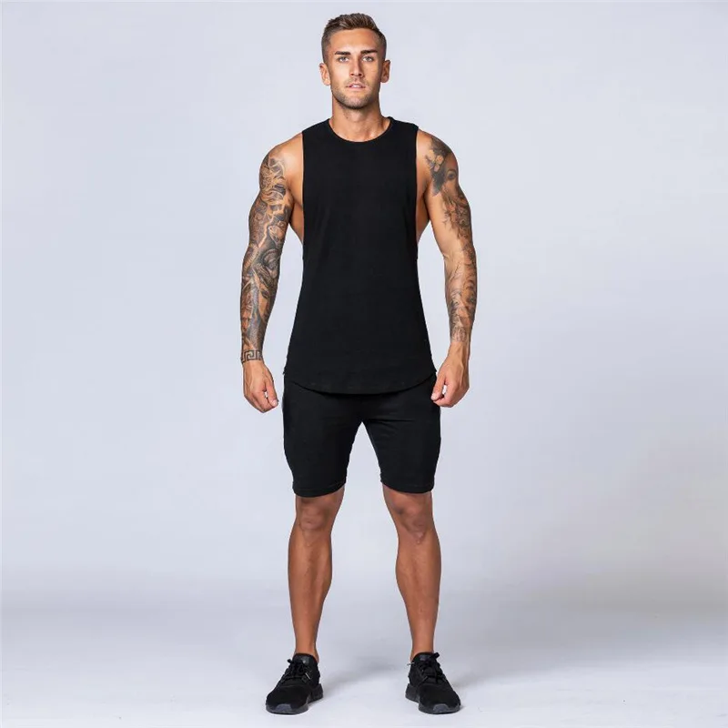 Fitness Singlets Sleeveless Workout Tank Top Men Gym Clothing ...