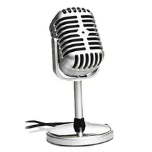 

Vintage Style Microphone Studio Wired Classic Retro Condenser Microphone with Stand Professional KTV MIC