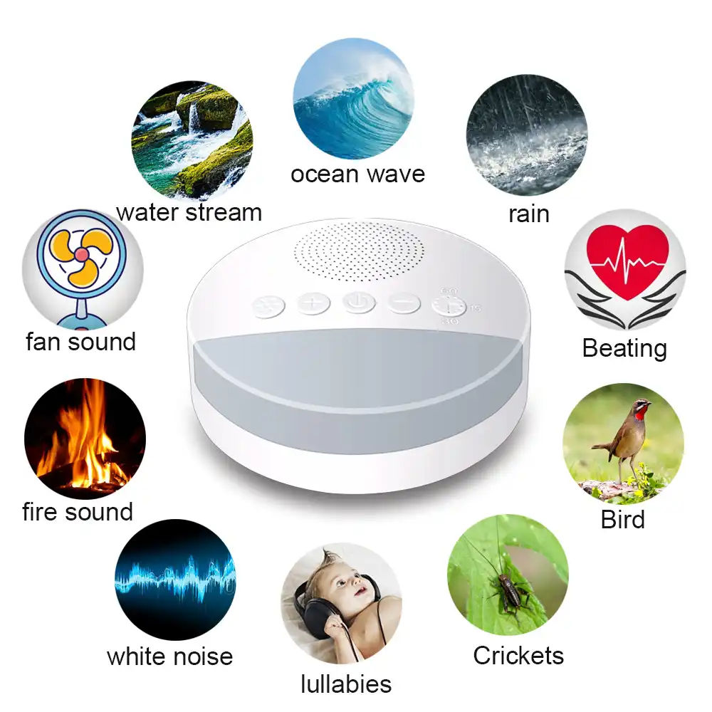 Nouvelle Machine A Bruit Blanc Avec Types De Sons Respiration Lampe De Nuit Arret Chronometre Haut Parleur D Hypnose Pour L Insomniac Et Le Bebe Aliexpress