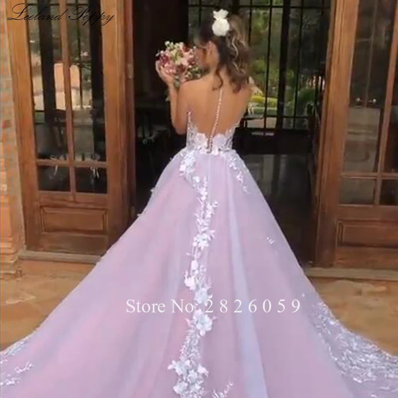Элегантные женские свадебные платья трапециевидной формы vestido de noiva Cathedral Train Длина до пола кружевное свадебное платье с аппликациеми