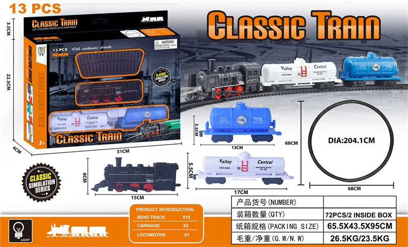 

New Style Model Classical Train Camera Track Toy Electric Light Small Train Set Vintage Steam Train Boy