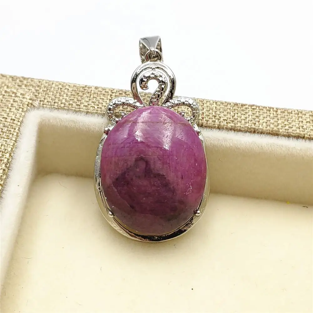 

Genuine Natural Ruby Red Water Drop Clear Stone Pendant 27x17mm Women Men Crystal 925 Silver Gemstone Gift Necklace AAAAA