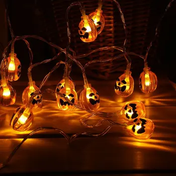 

1 Set 10 LEDs Halloween Pumpkin String Lights 3D Halloween Lantern Party Home DIY Decor 1.2M Warm White Battery Operated Light