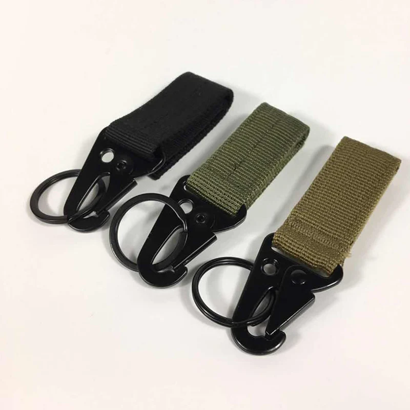 3pcs Nylon Molle Hanging Belt Clip Key Hook Webbing Buckle Strap Carabiner BB55