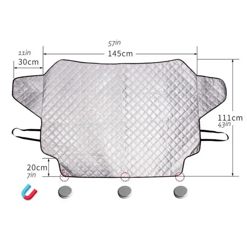 VODOOL 145x111 см магнитная защита от солнца на лобовое стекло автомобиля, защита от снега, ветровое стекло, защита от солнца, защита от ультрафиолета, чехлы для авто, внедорожников