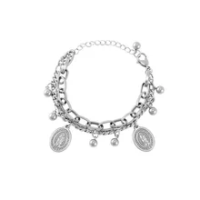 Браслет и холодный ветер персональный хип-хоп панк девушка из нержавеющей стали двойной браслет Нотр-Дам Иисуса с MS