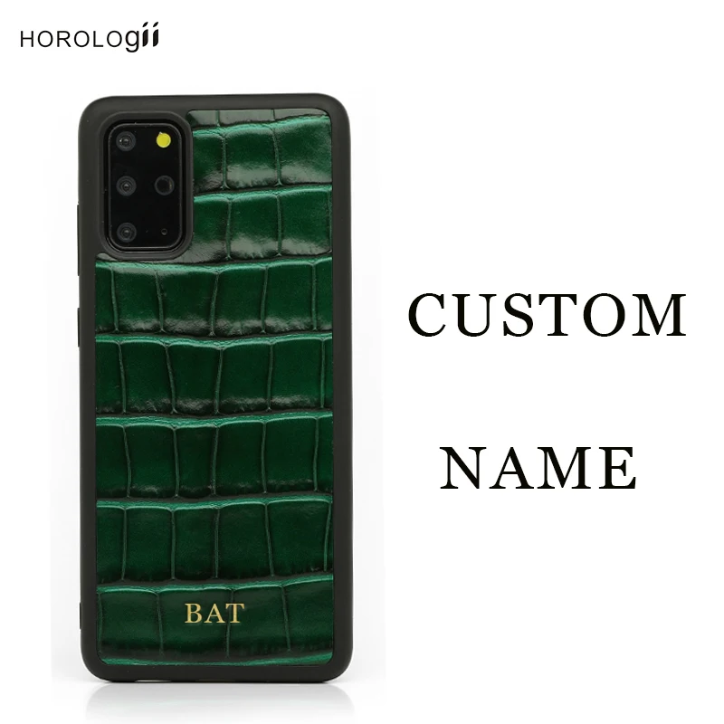 Horologii CUSTOM YOUR case for Samsung S20 S21 ULTRA PLUS cell phone case Italian leather crocodile pattern dropship