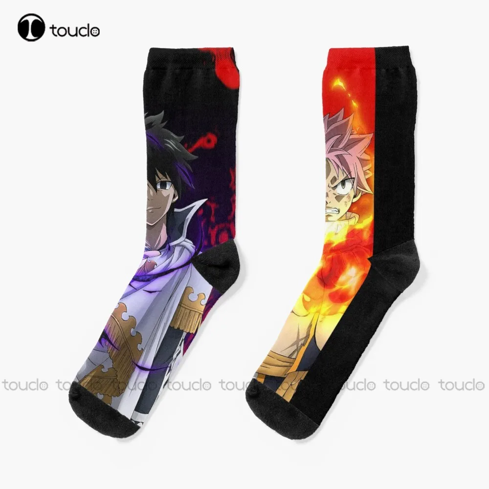 

Носки с изображением феи хвоста, черные длинные носки, индивидуальные носки унисекс для взрослых и подростков, молодежные носки с цифровой печатью на 360 °