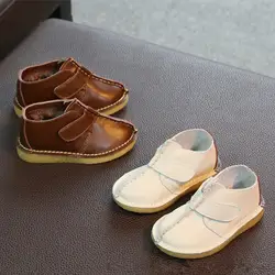 Детская обувь из натуральной кожи; 2019 г.; осенние детские ботинки; мягкая удобная обувь для мальчиков и девочек; высокое качество