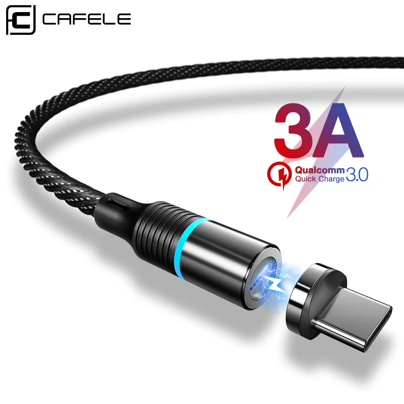 Магнитный usb кабель CAFELE Type C для Xiaomi mi9 Redmi Note 7 Samsung S10 plus провод быстрой зарядки USB